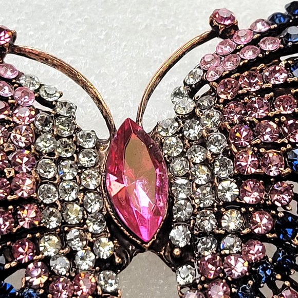 Large Pink Butterfly Brooch Colourful Butterfly Brooch Pin - Picture 8 of 9